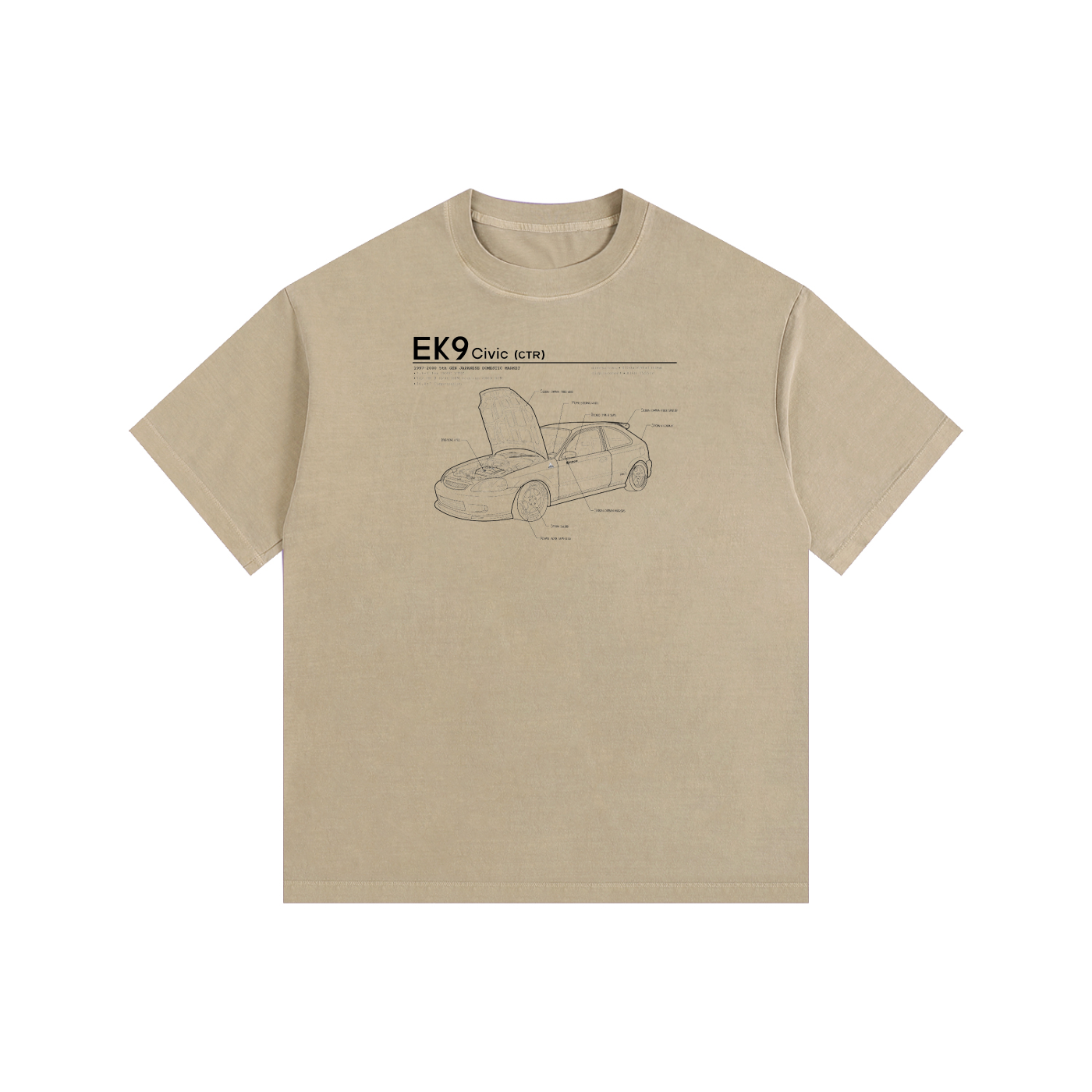 EK9 - Honda Civic CTR Open Hood // Dark Lines, Light Shirt