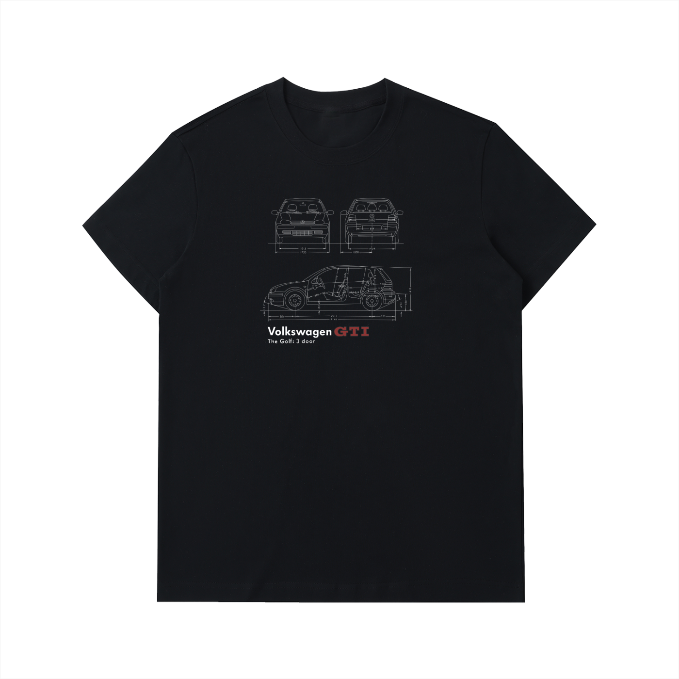 GTI Series - MK4 Lines - 3-Door// White Lines, Black Shirt - US Fulfillment