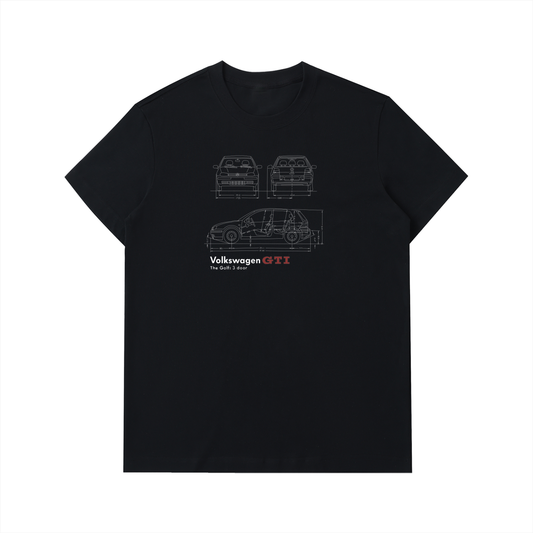 GTI Series - MK4 Lines - 3-Door// White Lines, Black Shirt - US Fulfillment