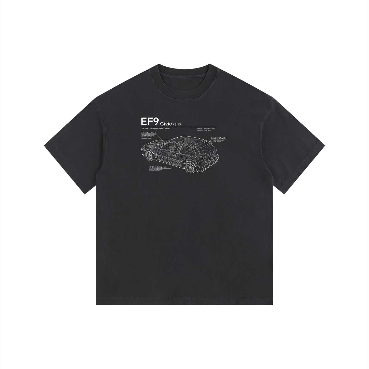 EF9 - Honda Civic SiR // White Lines, Dark Shirt