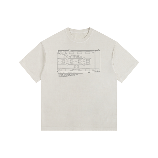 B-Series - Type-R Lines // Black Lines, Light Shirt - Vintage Wash