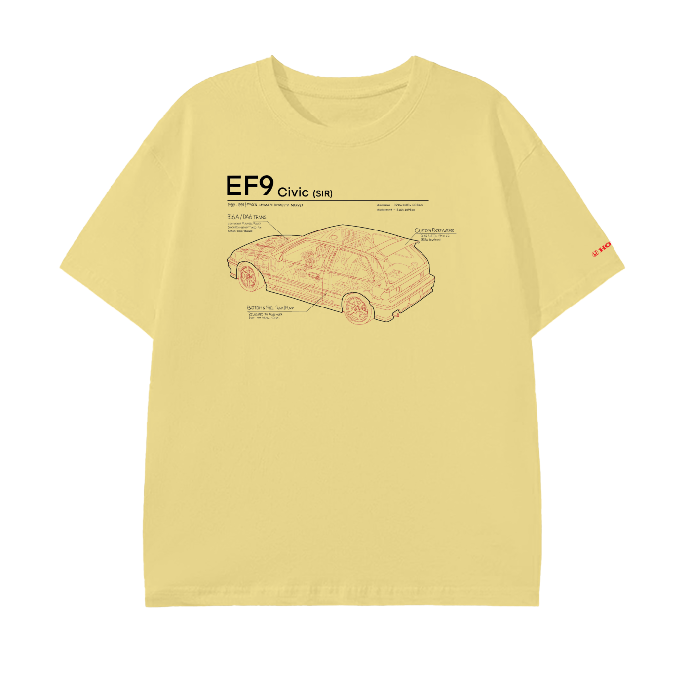 Civic EF9 SiR - Black/Red Lines, Light Shirt