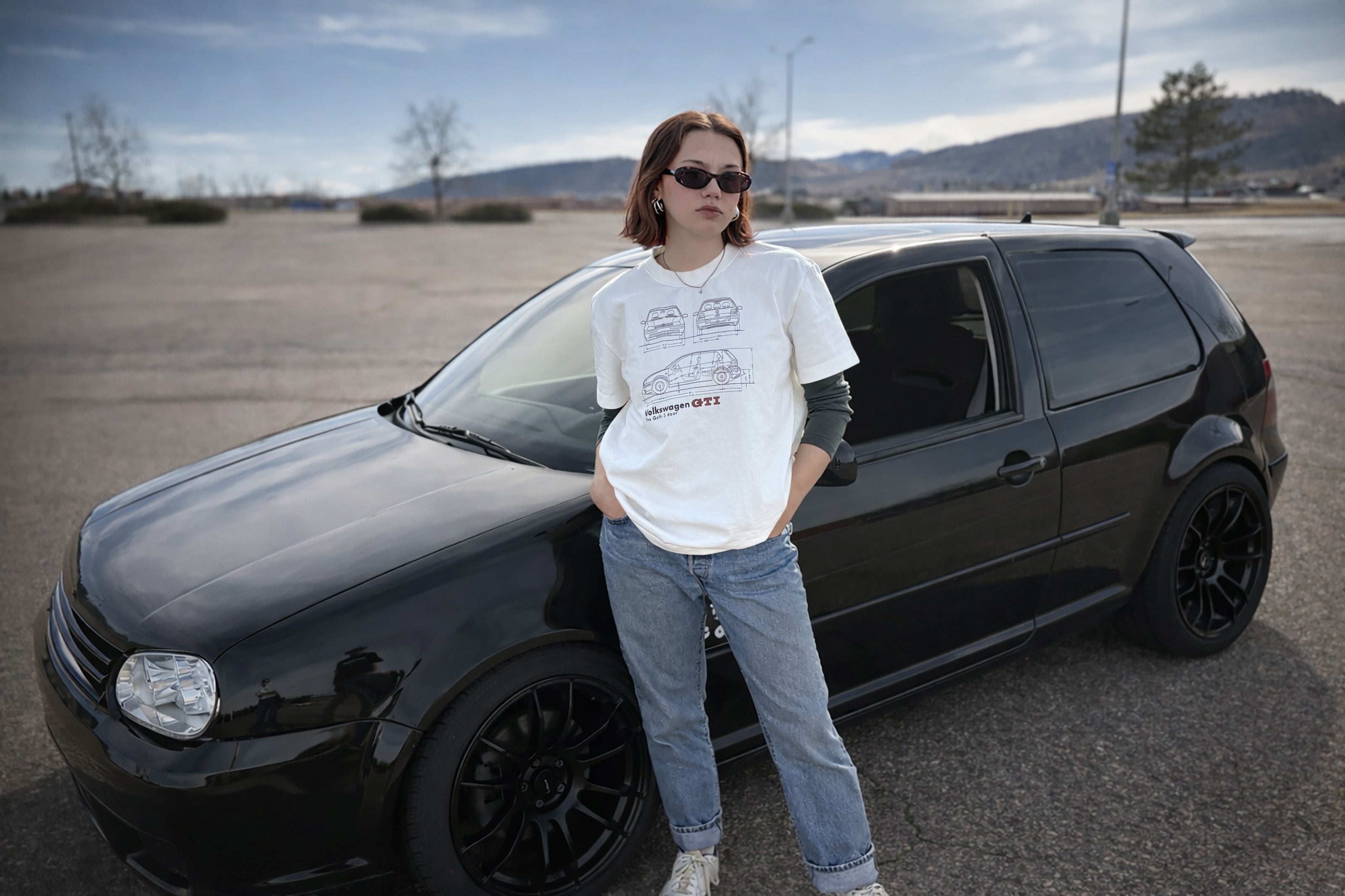 GTI Series - MK4 Lines - 3-Door// Black Lines, Light Shirt - US Fulfillment