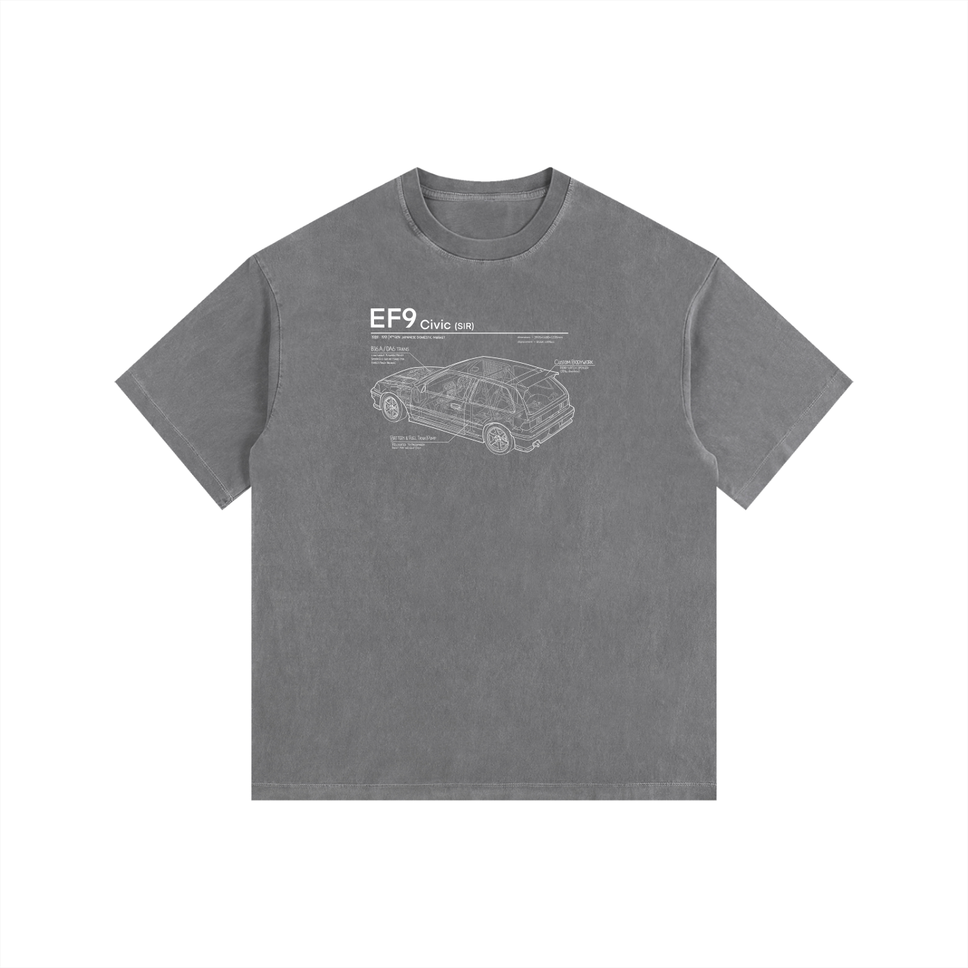 EF9 - Honda Civic SiR // White Lines, Dark Shirt