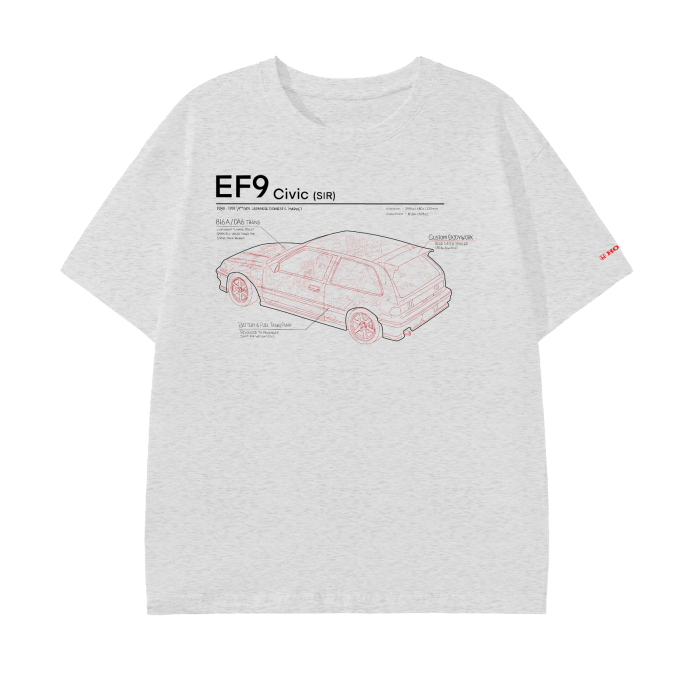 Civic EF9 SiR - Black/Red Lines, Light Shirt