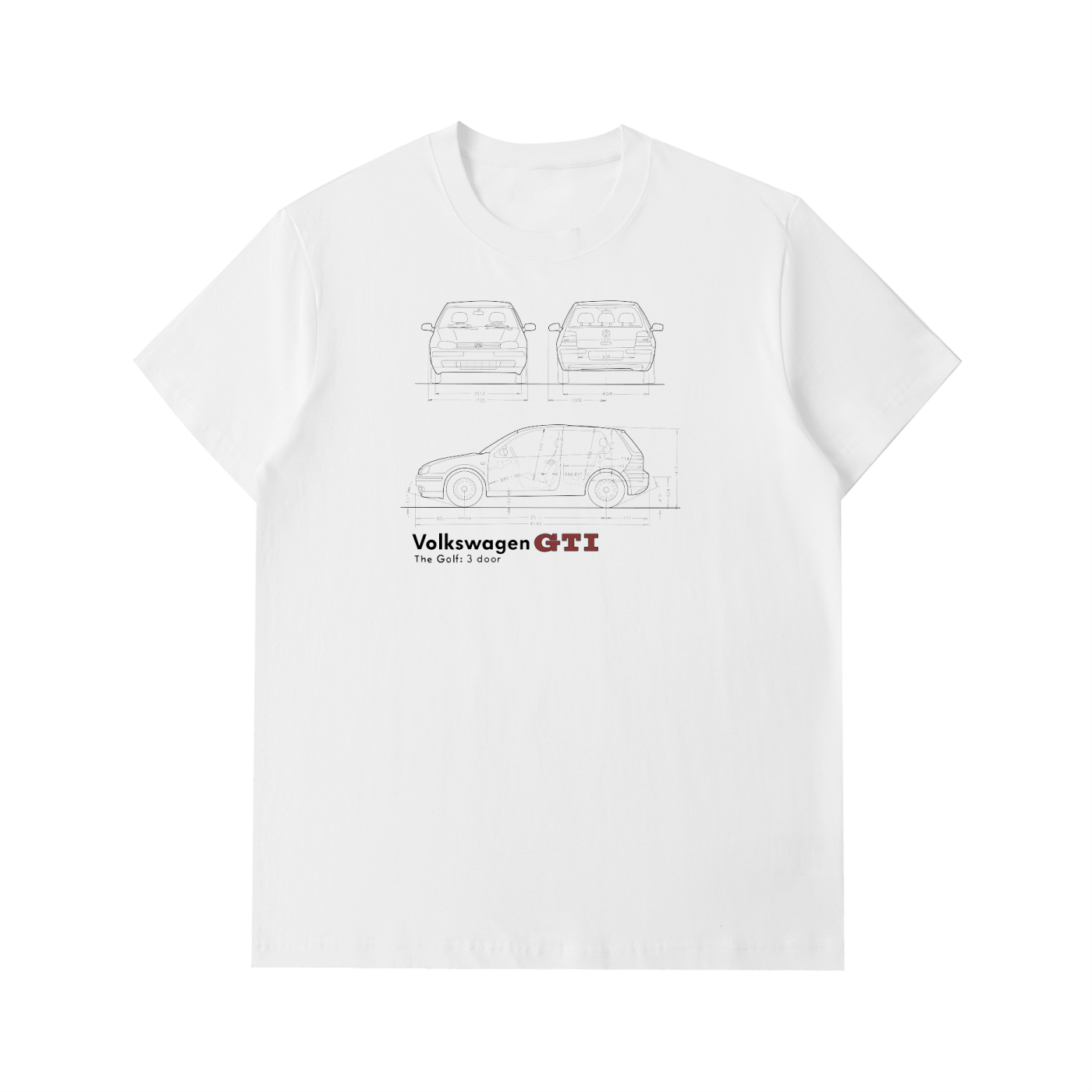 GTI Series - MK4 Lines - 3-Door// Black Lines, Light Shirt - US Fulfillment