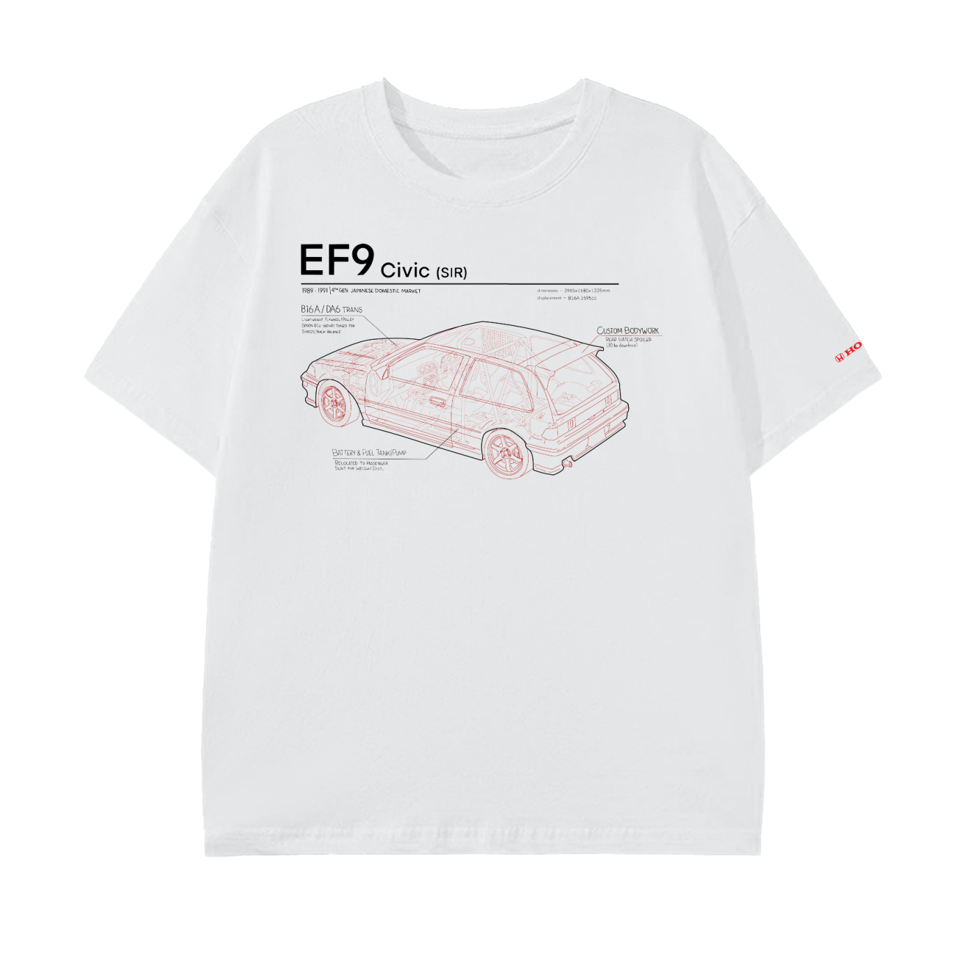 Civic EF9 SiR - Black/Red Lines, Light Shirt