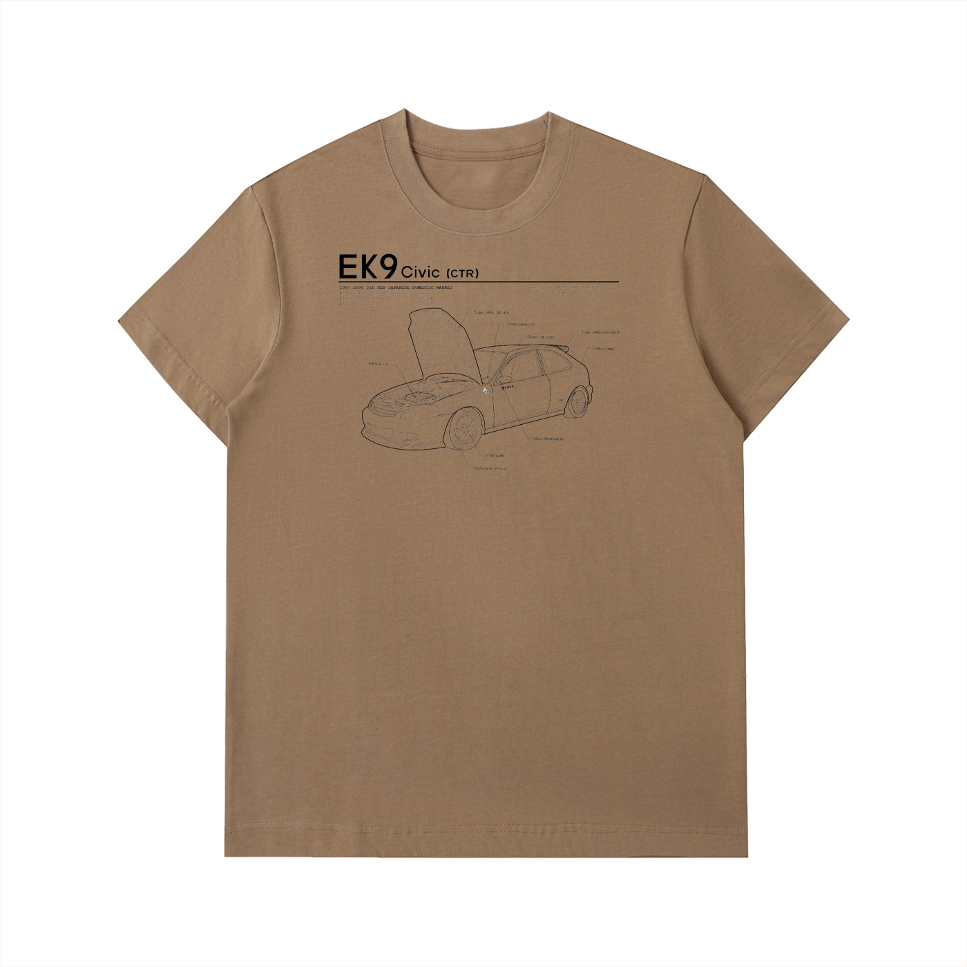 EK9 - Honda Civic CTR Open Hood // Dark Lines, Light Shirt