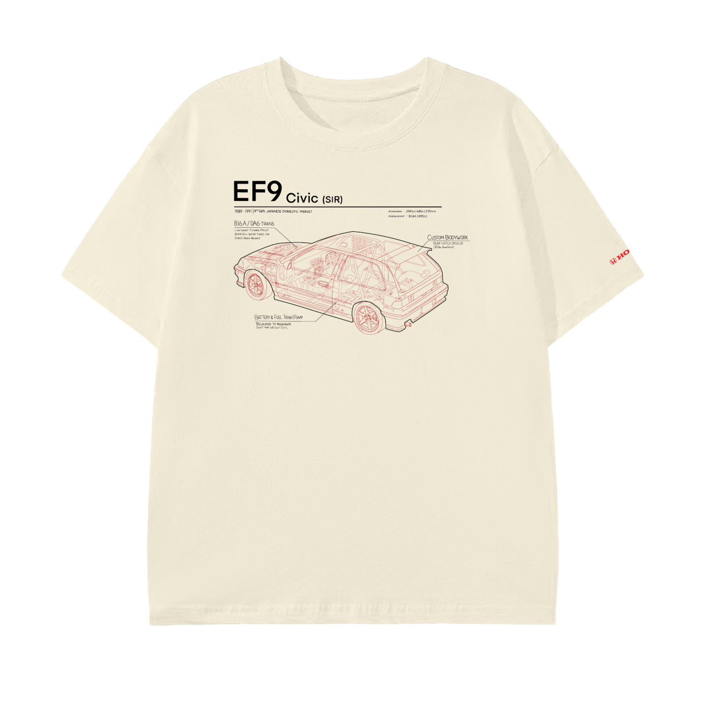 Civic EF9 SiR - Black/Red Lines, Light Shirt