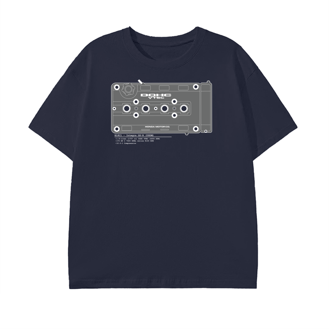 B-Series - GSR Solid/Lines // Dark Shirt, White Lines