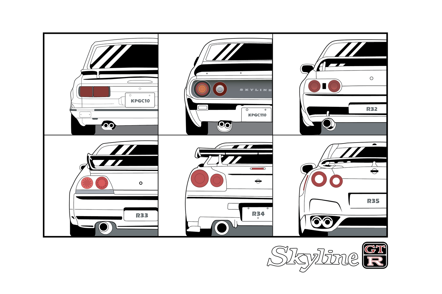 Skyline GTR Taillight Series // Vintage Wash Oversized