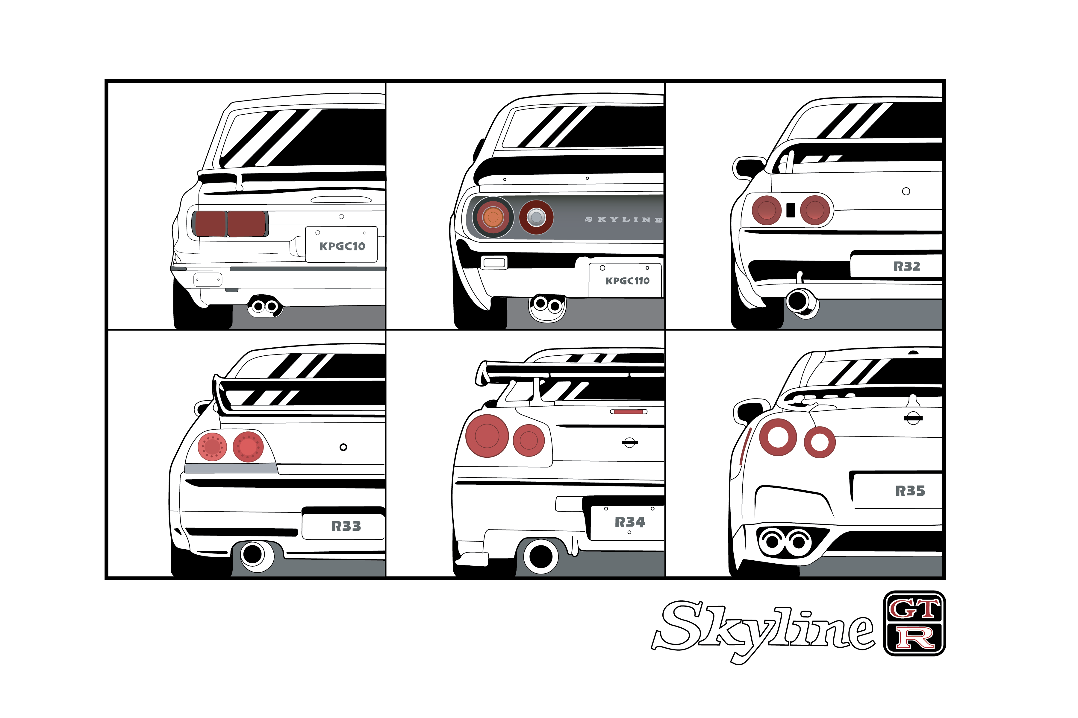 Skyline GTR Taillight Series // Vintage Wash Oversized