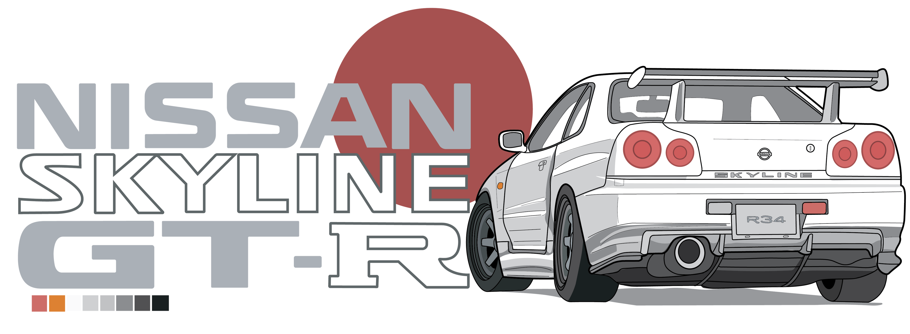 Skyline R34 GTR // Vintage Wash Oversized