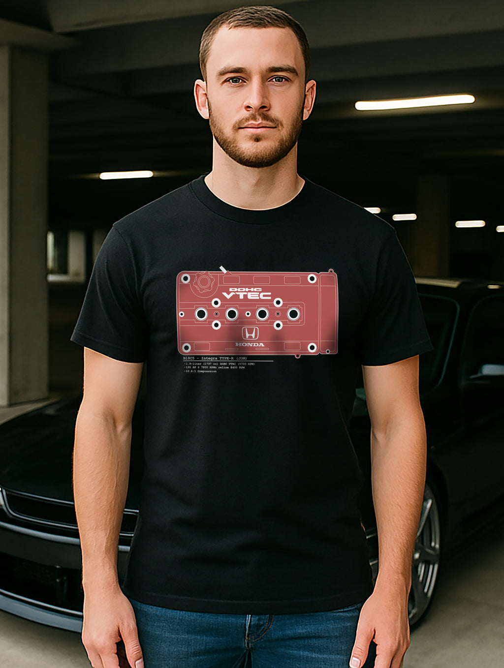 B-Series - Type-R Solid // White Lines, Dark Shirt