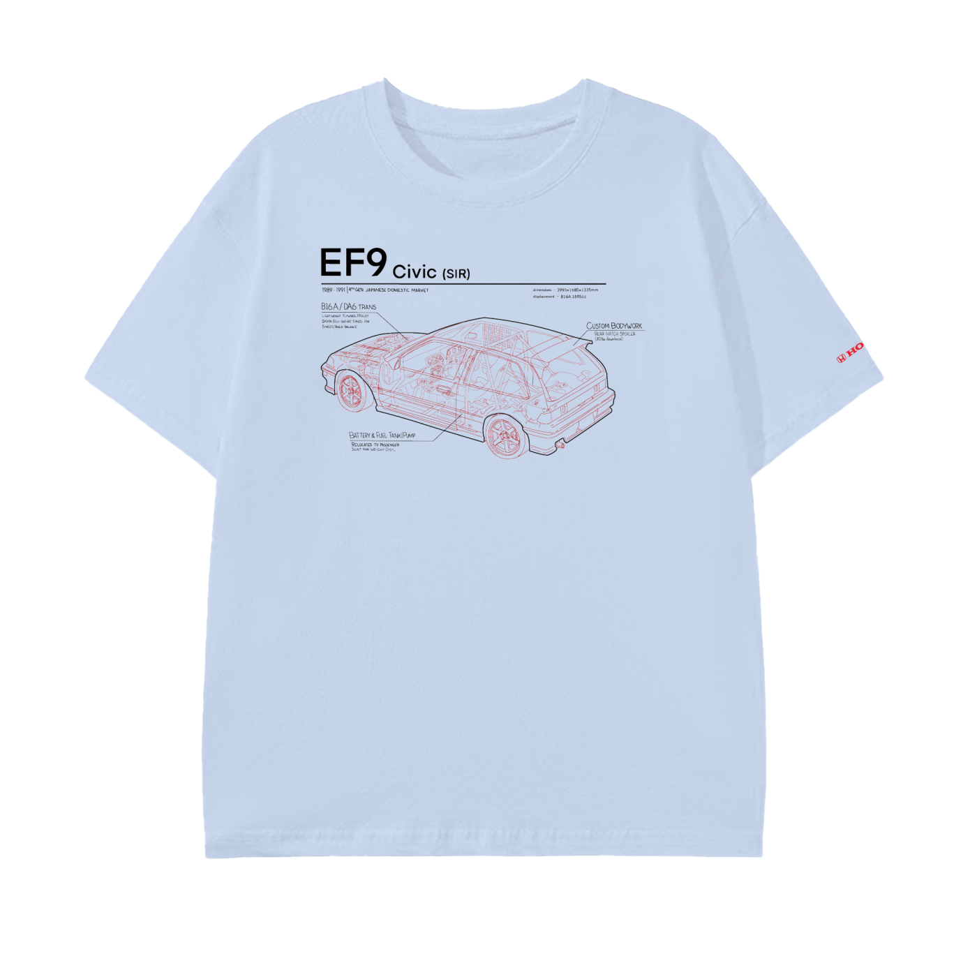 Civic EF9 SiR - Black/Red Lines, Light Shirt