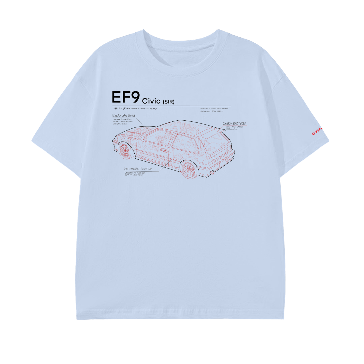 Civic EF9 SiR - Black/Red Lines, Light Shirt