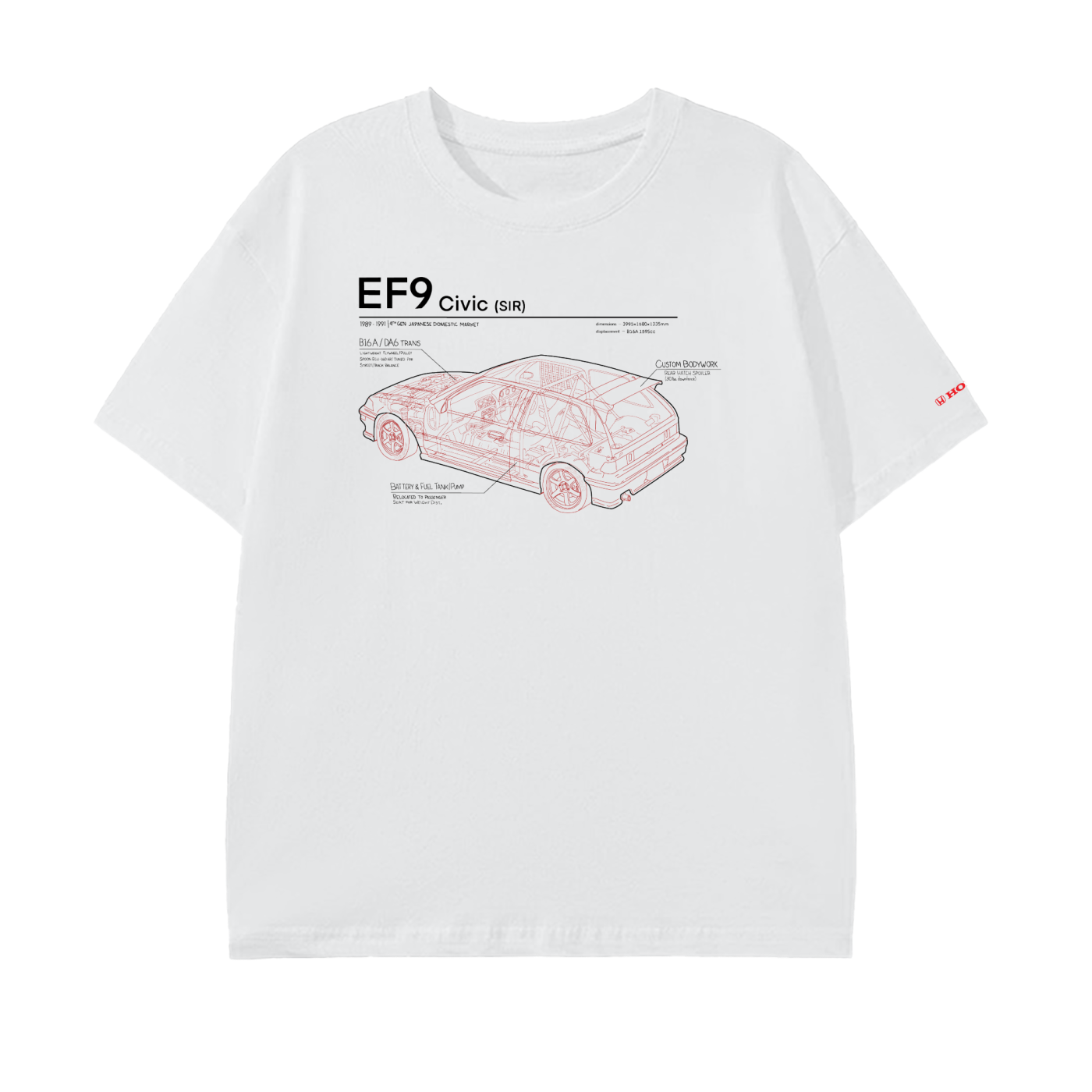 Civic EF9 SiR - Black/Red Lines, Light Shirt
