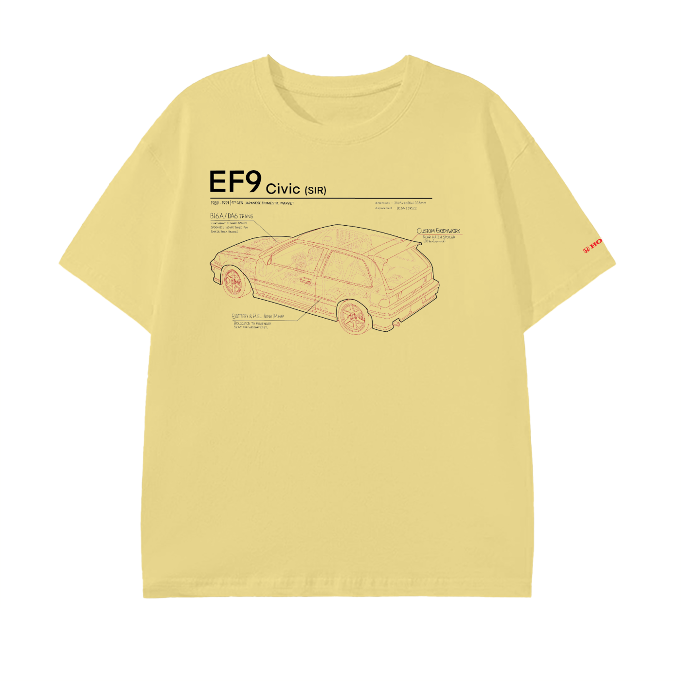 Civic EF9 SiR - Black/Red Lines, Light Shirt