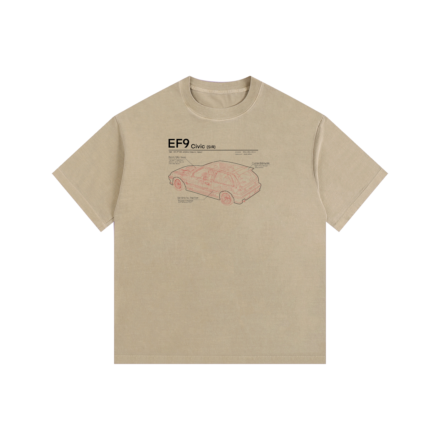 EF9 -Honda Civic SiR // Red/Dark Lines, Light Shirt