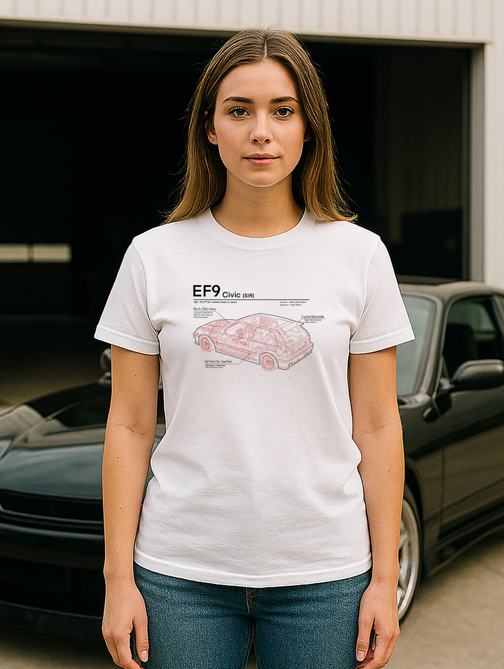 Civic EF9 SiR - Black/Red Lines, Light Shirt